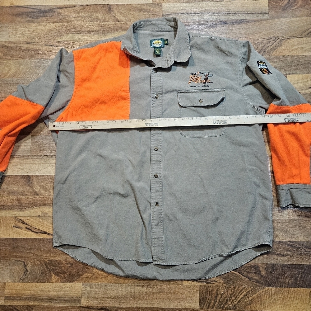 Cabela’s 2XL Upland Shooting Shirt Blaze Orange Patch Dakota Wild Wings - Picture 5 of 8